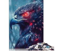 1000 Piece Wooden Puzzle For Adults Red Eyed Hawk Square Puzzle for Kids Family Games 1000pcs (75x50cm)