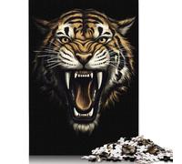 1000 Piece Wooden Puzzle For Adults The Roared Tiger Square Puzzle for Kids Family Games 1000pcs (75x50cm)