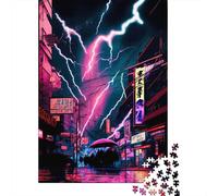 1000 Piece Wooden Puzzle For Adults Tokyo Japan Neon Square Puzzle for Kids Family Games 1000pcs (75x50cm)