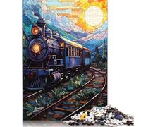 1000 Piece Wooden Puzzle For Adults Train Journey Square Puzzle for Kids Family Games 1000pcs (75x50cm)