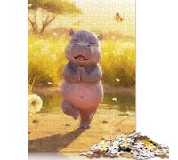 1000 Piece Yoga Hippo in Nature Jigsaw Puzzles for Adults Paper Puzzle Jigsaws for Adults 1000pcs (38x26cm)