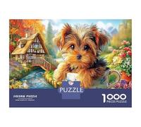 1000 Piece Yorkshire Terrier Game Puzzle Great Gift for Adults Challenging Games Home Decoration Brainteasing Cute Pet Dog Jigsaw Puzzle for Adults And Kids 70x50cm/1000pcs