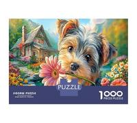 1000 Piece Yorkshire Terrier Game Puzzle Great Gift for Adults Educational Games Home Decoration Brainteasing Cute Pet Dog Jigsaw Puzzle for Adults 70x50cm/1000pcs