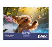 1000 Piece Yorkshire Terrier Jigsaw Puzzle for Adults - A Mindful Challenge, Family Game, Bamboo Forest Jigsaws, Decoration Unique Gift 70x50cm/1000pcs