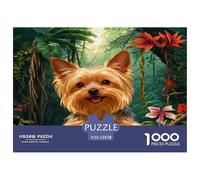 1000 Piece Yorkshire Terrier Jigsaw Puzzle for Adults - A Mindful Challenge, Family Game, Rainforest Flowers Jigsaws, Decoration Birthday Gifts 52x38cm/1000pcs