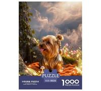 1000 Piece Yorkshire Terrier Jigsaw Puzzle for Adults Kids - Challenging Brain Teaser, Tree Trunk Jigsaws, Decoration Birthday Gifts 38x26cm/1000pcs