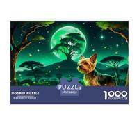 1000 Piece Yorkshire Terrier Jigsaw Puzzle for Adults Kids - Challenging & Brainteasing, Moon Tree Puzzle, Home Decoration Birthday Gifts 38x26cm/1000pcs