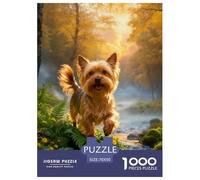 1000 Piece Yorkshire Terrier Jigsaw Puzzle for Adults Kids - Family Game Night & Educational Fun, Forest Stream Puzzle, Home Decoration Birthday Gifts 70x50cm/1000pcs