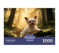 1000 Piece Yorkshire Terrier Jigsaw Puzzle for Adults - Relaxation & Focus, Family Game, Forest Puzzles, Home Decoration Unique Gift 52x38cm/1000pcs