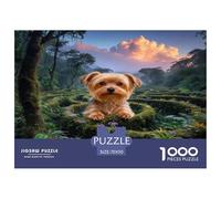 1000 Piece Yorkshire Terrier Jigsaw Puzzle for Adults - Relaxation & Focus, Family Game, Moss Puzzles, Home Decoration Gifts 70x50cm/1000pcs