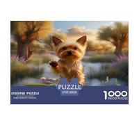 1000 Piece Yorkshire Terrier Jigsaw Puzzle for Adults - Relaxation & Focus, Family Game, Wetland Puzzles, Home Decoration Unique Gift 38x26cm/1000pcs