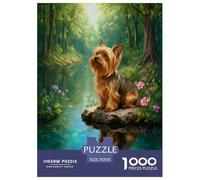 1000 Piece Yorkshire Terrier Jigsaw Puzzles for Adults - Family Fun, Family Game, Forest Stream Puzzles, Decoration Unique Gift 70x50cm/1000pcs