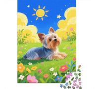 1000 Piece Yorkshire Terrier on The Grass Jigsaw Puzzles for Adults & Kids, Educational Games, Home Decoration, Family-Friendly Brain Teaser Puzzle Gifts 1000pcs (75x50cm)