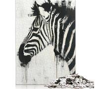 1000 Piece Zebra Elegance Painting Jigsaw Puzzle for Adult Teenagers Jigsaw Puzzle For Family Fun & Game Night 1000pcs (38x26cm)