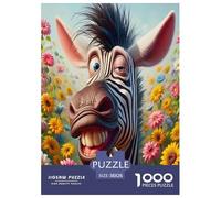 1000 Piece Zebra Game Puzzle for Adults Gifts Family Challenging Toys Home Decors Brainteasing Quirky Wild Animals Jigsaw Puzzle for Women Men Adult 38x26cm/1000pcs