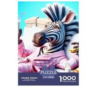 1000 Piece Zebra Jigsaw Puzzles for Adults Gifts Family Challenging Toys Home Decoration Quirky Wild Animals Jigsaw Puzzle for Women Men Adult 38x26cm/1000pcs