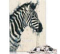 1000 Piece Zebra Watercolor Painting Jigsaw Puzzlesfor Adults Paper Puzzle Jigsaws for Adults For Family Fun & Game Night 1000pcs (75x50cm)