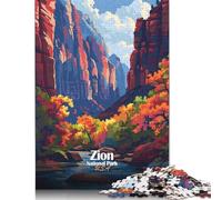 1000 Piece Zion National Park Landscape Art Square Jigsaw Puzzles for Adults, Paper Puzzles Educational Game for Children 38x26cm/1000pcs