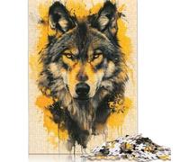 1000 PieceBlack Wolf Painting Jigsaw Puzzles for Adults And Wooden Puzzle for Puzzles Lovers 1000pcs (75x50cm)