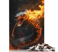 1000 PieceCobra Snake Fire Flames Jigsaw Puzzles for Adults And Wooden Puzzle for Puzzles Lovers 1000pcs (75x50cm)