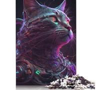 1000 PieceCyberpunk Cat Jigsaw Puzzles for Adults And Wooden Puzzle for Puzzles Lovers 1000pcs (75x50cm)