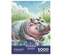 1000 PieceHippopotamus The Puzzle The Challenge Is Difficult Puzzles for Adults with Home Décor Puzzle Educational Gam Adults 12 Years of Age And OlderHippopotamus