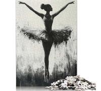 1000 PieceMonochrome Ballerina in Elegant Pose Jigsaw Puzzles for Adults And Wooden Puzzle for Puzzles Lovers 1000pcs (75x50cm)