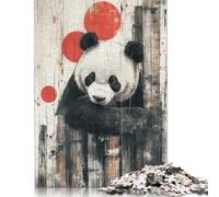 1000 PiecePanda with Red Circles Jigsaw Puzzles for Adults And Wooden Puzzle for Puzzles Lovers 1000pcs (75x50cm)