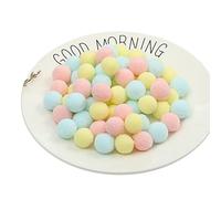 1000 Pieces 10mm Craft Pom Poms Cotton Rainbow Ball Easter Festive Pom Poms Self Adhesive Pompom Fluffy Mini Pom Pom Ball Fuzzy Ball for Jewelry Making Clothing Appliques (Blue Pink Yellow)