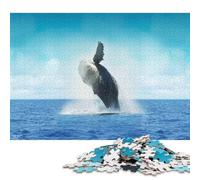 1000 Pieces A Whale Surfaces Square Jigsaw Puzzles for Adults And Wooden Puzzles Children Puzzles 1000pcs (75x50cm)