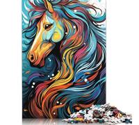 1000 Pieces A Winter Horse Creative Square Jigsaw Puzzles for Adults & Wooden Puzzles Challenging Game 1000pcs (75x50cm)