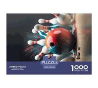 1000 Pieces Abstract Bowling Artwork Creative Square Jigsaw Puzzles for Adults & Wooden Puzzles Challenging Game 1000pcs (75x50cm)