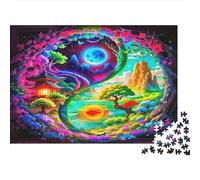1000 Pieces Abstract Yin Yang Jigsaw Puzzle for Adults paper Material Spiritual Meditative Educational Mandala Puzzle Home Wall Decor 70x50cm/1000pcs