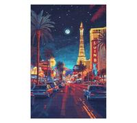 1000 Pieces Adult Puzzle A Challenging Puzzle Games for The Whole for Women for Men Theme Las Vegas-38x52cm