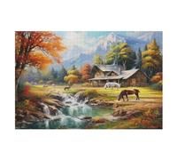 1000 Pieces Alpine Serenity Puzzles for Adults Teens Toys for Children Wooden Puzzle Home Decoration （75×50cm）