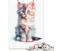 1000 Pieces American Curl Baby Kitten Jigsaw Puzzle Difficulty Puzzle Education Games Toys 1000pcs (75x50cm)