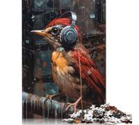 1000 Pieces American Robin Headphones Jigsaw Puzzles for Adults Paper Puzzle Educational Game for Adult Teenagers 1000pcs (38x26cm)