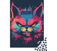 1000 Pieces Angry Animals Jigsaw Puzzle, Creative Rectangular Wooden Jigsaw Puzzles for Adults, Large Puzzles for Family Educational Game 1000pcs (75x50cm)