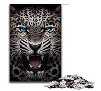 1000 Pieces Angry Jaguar Face Animal Puzzles for Adults Impossible Puzzle Stress Reliever for And Teenager Age 14 And Up (75x50cm)