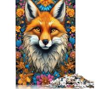 1000 Pieces Animal Art Fox for Adults Difficult Jigsaw Wooden Puzzle for Adults Christmas Eve Gifts 1000pcs (75x50cm)