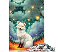 1000 Pieces Animal Art Fox Jigsaw Puzzles for Adults Wooden Puzzles for Adults Teenager Man Woman Gift 1000pcs (75x50cm)