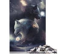 1000 Pieces Animal Art Wolf Jigsaw Puzzles for Adults Wooden Puzzles for Adults Teenager Man Woman Gift 1000pcs (75x50cm)