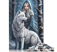 1000 Pieces Animal Art Wolf Puzzle for Adults Wooden Puzzles Jigsaw Puzzles for Adults Educational Game Challenge Toy 1000pcs (75x50cm)
