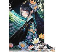 1000 Pieces Anime Girl in Kimono Jigsaw Puzzles for Adults Paper Puzzles for Adults Teenager Man Woman Gift 38x26cm/1000pcs