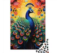 1000 Pieces Art Animal Peacock Jigsaw Puzzles for Adults Wooden Puzzles for Adults Teenager Man Woman Gift 1000pcs (75x50cm)