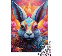 1000 Pieces Art Animal Rabbit Jigsaw Puzzles for Adults Wooden Puzzle Educational Game for Adult Teenagers 1000pcs (75x50cm)