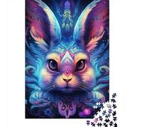 1000 Pieces Art Animal Rabbit Jigsaw Puzzles for Adults Wooden Puzzles for Adults Teenager Man Woman Gift 1000pcs (75x50cm)