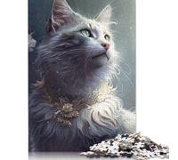 1000 Pieces Art Cat Jigsaw Puzzles for Adults Wooden Puzzle Educational Game for Adult Teenagers 1000pcs (75x50cm)