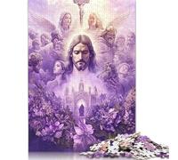1000 Pieces Art Christian Jesus Jigsaw Puzzles for Adults Wooden Puzzle Educational Game for Adult Teenagers 1000pcs (75x50cm)