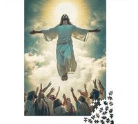 1000 Pieces Art Christian Jesus Puzzle for Adults Wooden Puzzles Educational Game Challenge Toy 1000pcs (75x50cm)